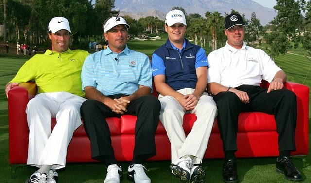 The participants for the final Skins Game in 2008 (left to right: Stephen Ames, Fred Couples, Zach Johnson, and Brett Wetterich)