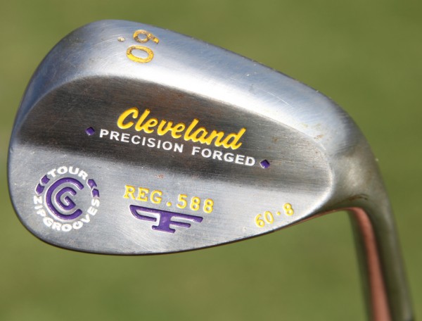 7c - Monday qualifier (shot 62) Ken Looper's Cleveland Precision Forged 588 wedge, custom painted with LSU colors