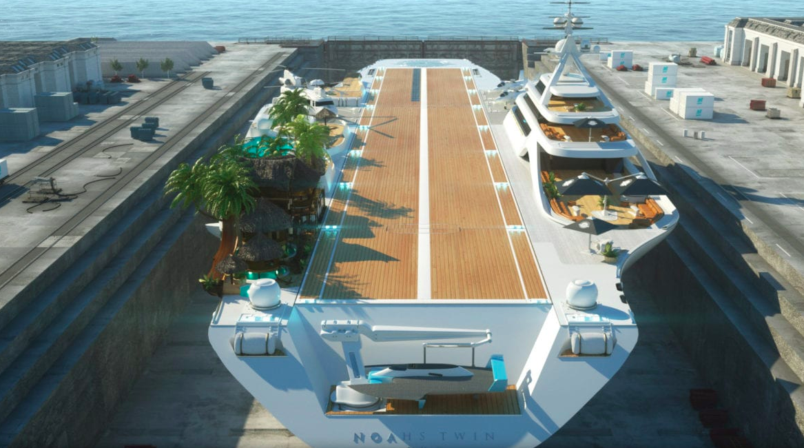 aircraft carrier turned into a yacht